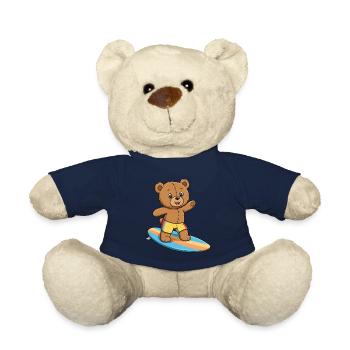 Ours en peluche Surfeur - Nounours - bleu marine - Devant