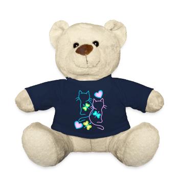 Cats Cat Retro 80s 90s Vintage - Teddy Bear - french navy - Front
