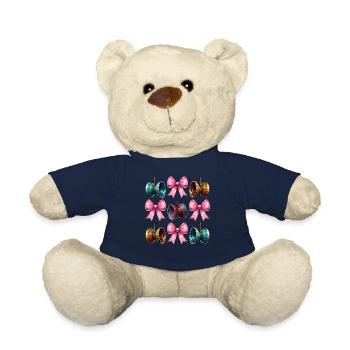 Coquette Bow Yoyo Toy Girl Mothers Day - Teddy Bear - french navy - Front
