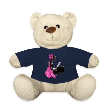 Coquette Bogen Pianist Klavier Mädchen Mom Mütter - Teddy - French Navy - Vorne
