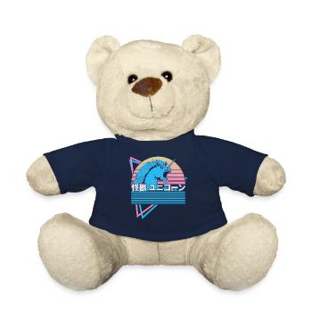 Vaporwave Aesthetics Kaiju Licorne Japonais - Nounours - bleu marine - Devant