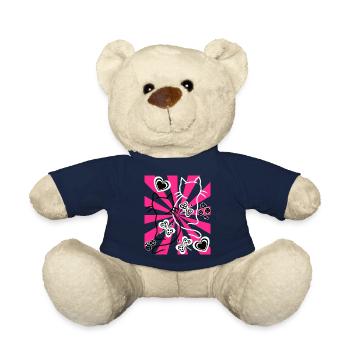 Retro Katzen Katze Vintage old school - Teddy - French Navy - Vorne