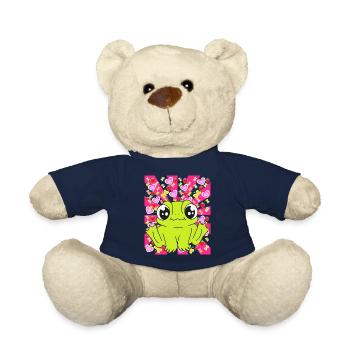 Grenouille Grenouilles Enfants Enfant Bébé Rétro des années 80 des années 90 - Nounours - bleu marine - Devant