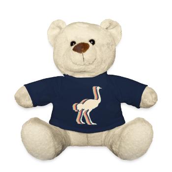 Strauß Tier Retro Line Art - Teddy - French Navy - Vorne