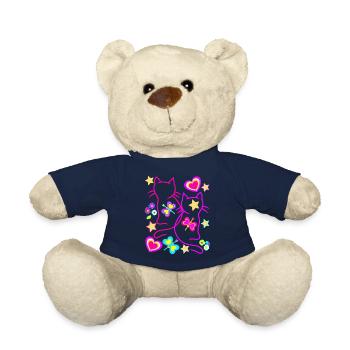Cats Cat Retro Vintage 80s 90s Kids - Teddy Bear - french navy - Front