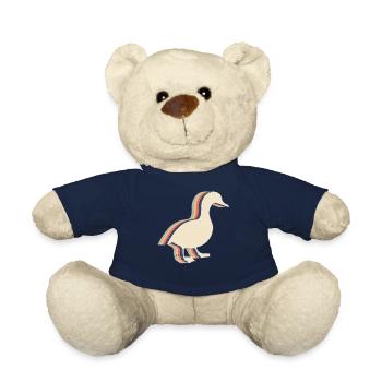 Canard Oie Rétro Line Art - Nounours - bleu marine - Devant