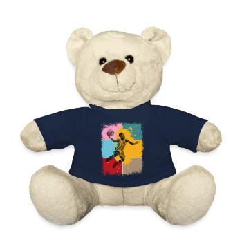 Basketball Basketballer Spieler Fan Vintage Retro - Teddy - French Navy - Vorne