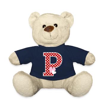Buchstabe p Herz - Teddy - French Navy - Vorne