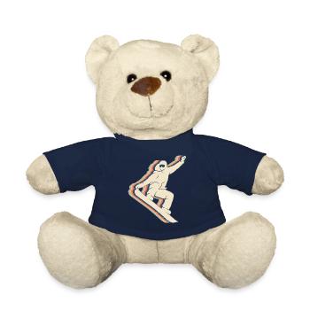 Snowboarding Snowboard Snowboarder Retro Line Art - Teddy - French Navy - Vorne