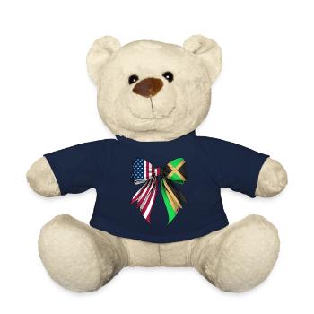 Coquette Bow Jamaica Roots Heritage Jamaican - Teddy Bear - french navy - Front
