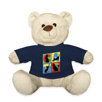 Chaton Chaton Chaton Kitty Silhouette Art - Nounours - bleu marine - Devant