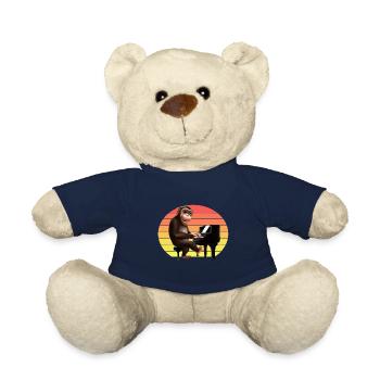 Monkey at the piano - Teddy Bear - french navy - Front