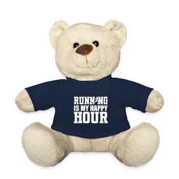 Running Is My Happy Hour Rennfahrer - Teddy - French Navy - Vorne