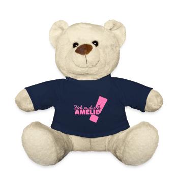 Prénom Amélie - Nounours - bleu marine - Devant