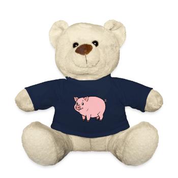 Tier Cartoon Schwein - Teddy - French Navy - Vorne