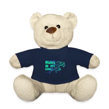 Running Runs In My Genes Marathon Runner Gift - Teddy Bear - french navy - Front