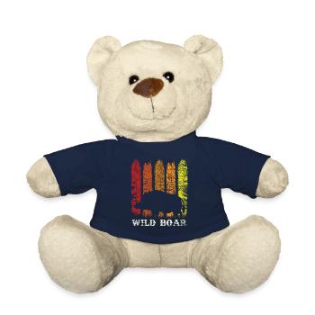 Retro vintage style boar pig - Teddy Bear - french navy - Front