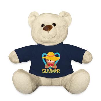 Summer sloth summer watermelon chill gift - Teddy Bear - french navy - Front