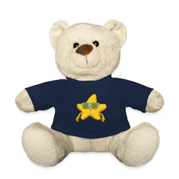 Stern Himmel Wolken Nacht Mond Schein Schnuppe - Teddy - French Navy - Vorne
