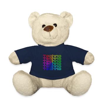 Techno Musik Bass Regenbogen Neon Geschenk - Teddy - French Navy - Vorne