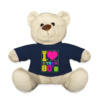 Ich liebe die 80er Geschenk Achtziger Jahre retro - Teddy - French Navy - Vorne