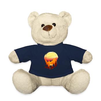 Hiking Shirt Outdoor Mountain Forest Hiking Gift - Teddy Bear - french navy - Front