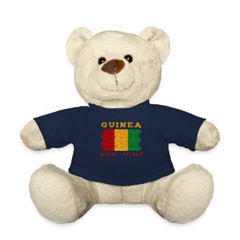 Guinea Where I Belong Cool Statement Gift Idea - Teddy Bear - french navy - Front