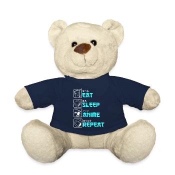 Eat Sleep Anime Repeat Ramen Manga Geek Gift - Teddy Bear - french navy - Front