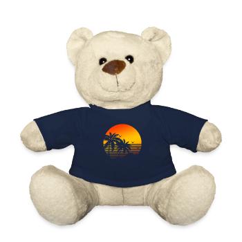 Cadeau de fête rétro années 80 | Oldschool des années 80 - Nounours - bleu marine - Devant