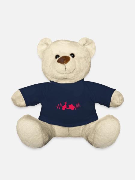 ROLLER HERZSCHLAG Moped Geschenk Für Rollerfahrer - Teddy - French Navy