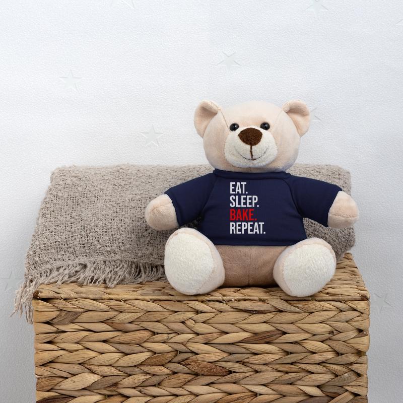 Eat Sleep Bake Repeat Backen Bäcker Geschenk Teddy
