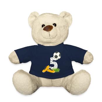 5. Geburtstag Kinder Fussball Geschenkidee 5 Jahre - Teddy - French Navy - Vorne