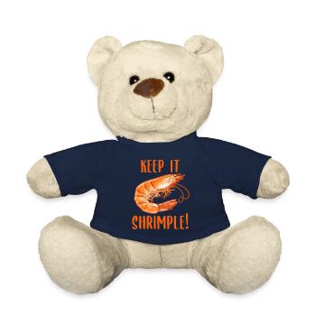 Keep it shrimp! Shellfish Shrimp Seafood Lovers - Teddy Bear - french navy - Front