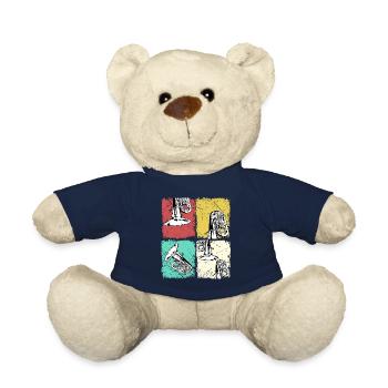 Tuba T-Shirt Sousaphone Brass band Music Big Band - Teddy Bear - french navy - Front