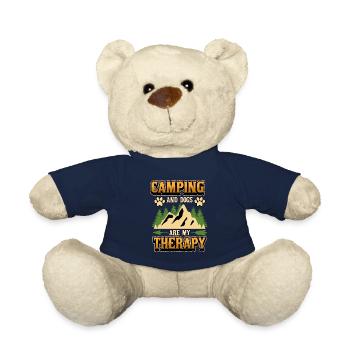 Drôle de chien de camping caravane disant cadeau - Nounours - bleu marine - Devant
