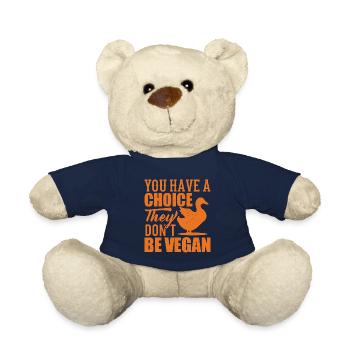 VÉGÉTARIENNE cadeaux militants des droits des animaux pour les végétaliens BE - Nounours - bleu marine - Devant