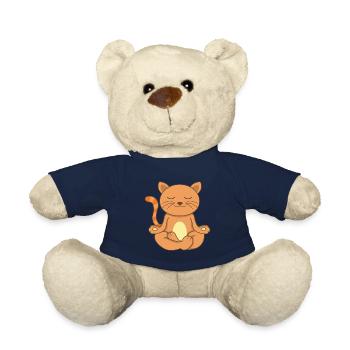 Namaste Meditierende Katze Yoga Katze - Teddy - French Navy - Vorne