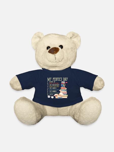 My Perfect Day Read Books Funny Reading Gift - Nounours - bleu marine