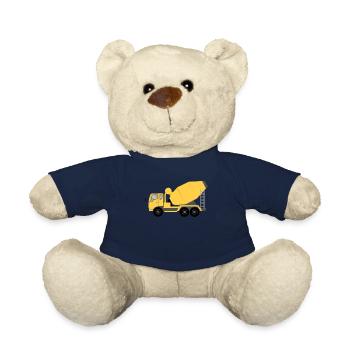 Cement mixer Concrete mixer Road construction Concrete cement - Teddy Bear - french navy - Front
