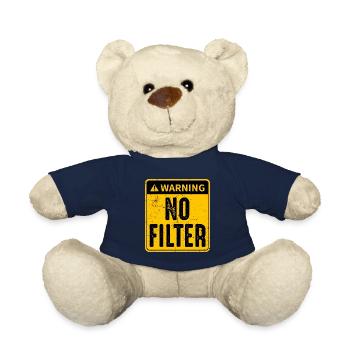 Danger No filter warning sign - Funny political - Teddy Bear - french navy - Front