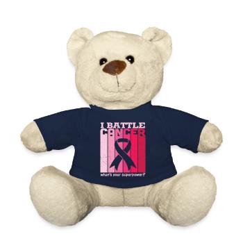 I Battle Breast Cancer Awareness T Shirt - Teddy - French Navy - Vorne