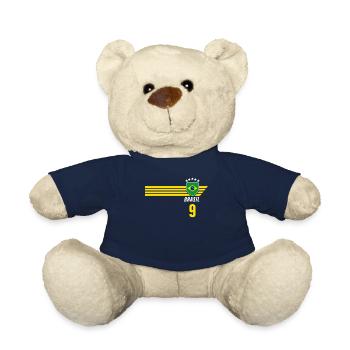 Brazil Brazilian Seleção Football Fan Jersey - Teddy Bear - french navy - Front