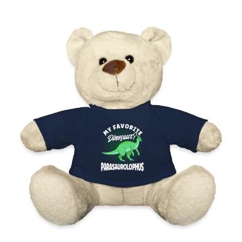 Parasaurolophus Dinosaur Lover Gift - Teddy Bear - french navy - Front