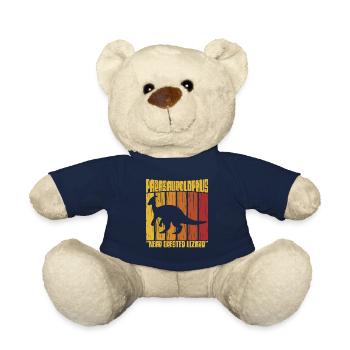 Parasaurolophus Dinosaur Lover Gift - Teddy Bear - french navy - Front