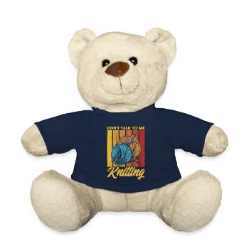 Yarn Knitting Knitting Knitting Lovers Gift - Teddy Bear - french navy - Front