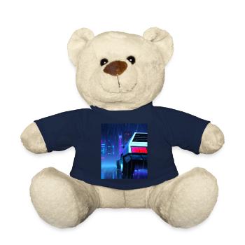 Vaporwave Esthétique Auto Night Rain - Nounours - bleu marine - Devant