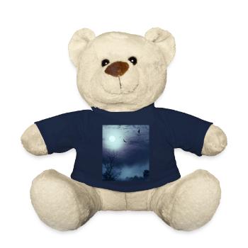 Neblige Naturlandschaft Vollmond Und Fledermäuse - Teddy - French Navy - Vorne