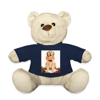 Christmas Dogs Golden Retriever Advent Wreath - Teddy Bear - french navy - Front