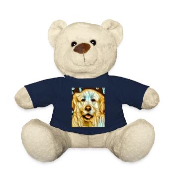 Golden Retriever Portrait Kubismus Hund - Teddy - French Navy - Vorne