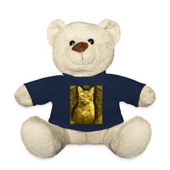 Cat Portrait Gustav Klimt Style Cat - Teddy Bear - french navy - Front